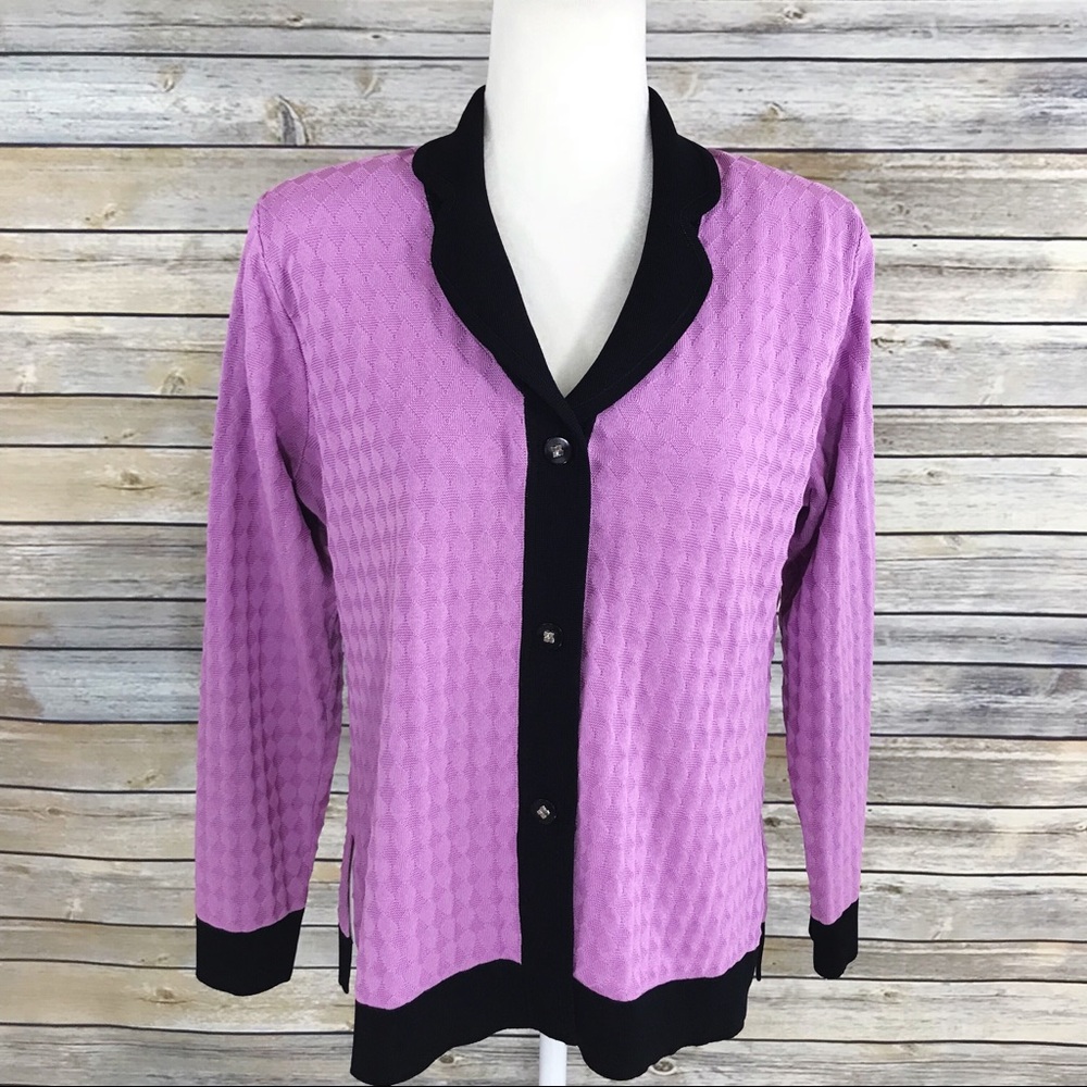 Exclusively Misook Button Front Cardigan Jacket